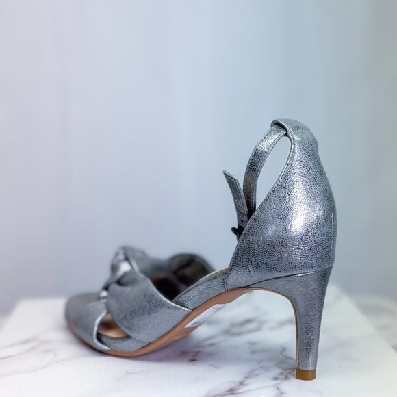 Clarks Amali Tulip Silver Metallic Fashion Sandals Heels Shoe - Picture 2 of 10